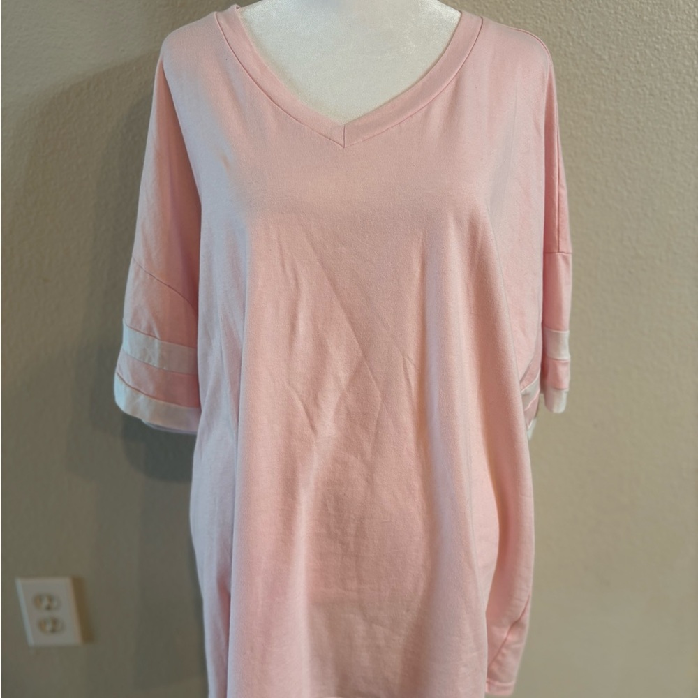 Pink Oversized Short Sleeve Tee